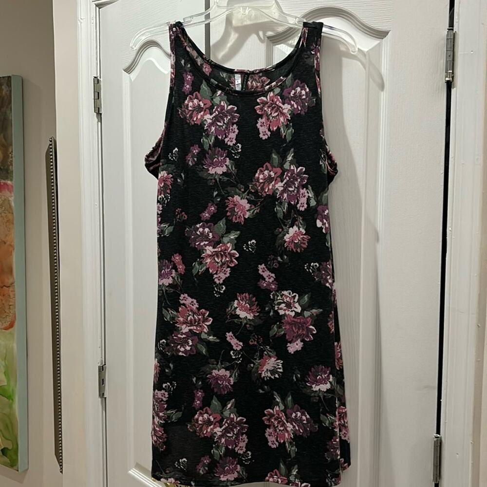 Jaqueline intimates faded black pink rose nightgown L nwot perfect sleep slumber
